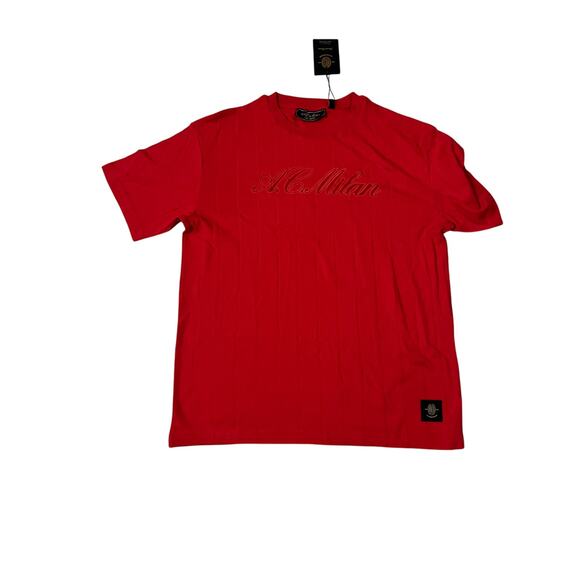 A.C. Milan Red Drop Needle Short Sleeve T-shirt Sz XL - Picture 2 of 7